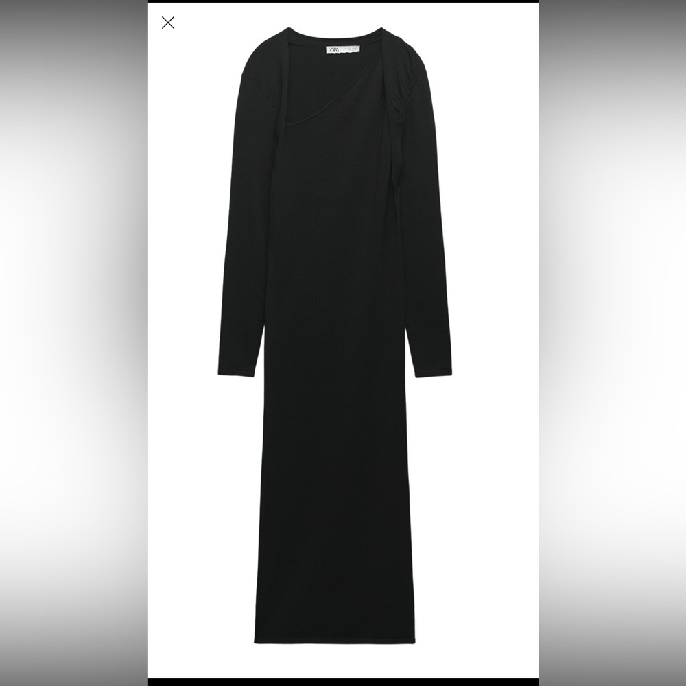 Zara Classic Black Long Sleeve Dress